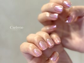ミラーネイル／ピンク