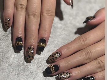 秋ネイル×レオパード