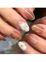 ネイルズ バイ ユンユ 原宿(nails by YunYu)/大人フラワーネイル