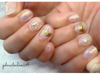 オーロラネイル/シンプル/ミラー