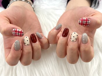 ディーネイル 池袋(D-nail)/[木村]チェック×ハートネイル