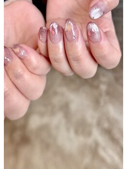 春ネイル＊ピンクマグネット