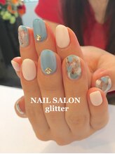 ネイルサロン グリッター(NAIL SALON glitter)/大人なマーブルネイル