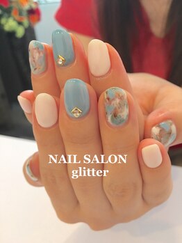 ネイルサロン グリッター(NAIL SALON glitter)/大人なマーブルネイル