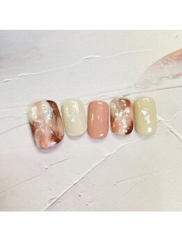 ネイルアンドまつげ リュフェール 五反田(Nail Lufaire)/footもやもやピンクブラウン