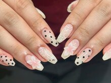 ネイルアヴァンス 京橋店(Nail AVANCE.)/ドット×ぷっくり3Dお花ネイル