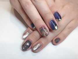 春☆個性的アシメネイル