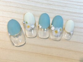 爽やかデイジーネイル♪