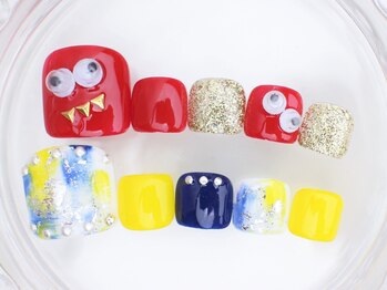 ネイルサロン あかねいろ/春夏手描き フットネイル