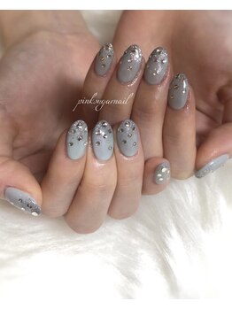 ピンクシュガーネイル(pink sugar nail)/大人可愛いラメネイル☆