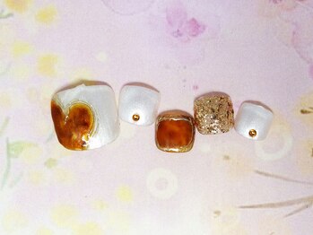 ネイルライフ(NailLife)/べっ甲風ハートバレンタイン