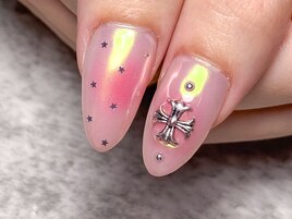 オーロラミラー×チークネイル