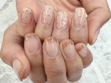 プリル ネイルアンドアイラッシュ 御幸ヶ原店(Puril NAIL&EYELASHES)/ミラーフレンチアシメデザイン