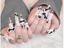 チェックネイル、リボンネイル