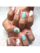 オレンジ 心斎橋店(ORANGE)/手書き夏ネイル