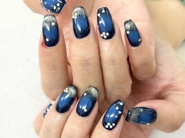 【森】ネイビー チークネイル