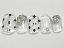 ネイルメゾン 渋谷店(NAIL MAISON)/クリア薔薇ドット￥4500