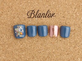 Foot ブルー×ミラーネイル