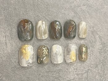 カラネイル 南森町店(calla nail)/インク×ミラー奥行きニュアンス