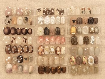 アンテテネイル(ANTETENAIL)の写真/色変更◎淡色ニュアンスを中心に、ブラウン・ベージュ系の大人可愛い定額デザインをご用意♪