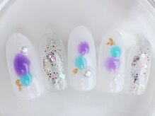 ネイルサロン あかねいろ/紫陽花　夏　ニュアンスネイル　