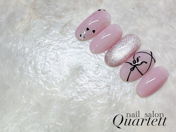 【リボン×ハート×黒×ピンク】