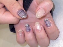 ディーエル ビューティー 二子玉川店(DL BEAUTY)/ネイビーチェックネイル