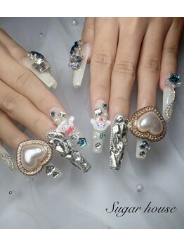 シュガーハウス 岐阜(Suger House)/シナモン×キラキラロングネイル