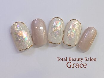 アイラッシュアンドネイルサロン グレイス(Grace)/上品オパールネイル