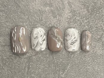 カラネイル 南森町店(calla nail)/春の淡色もやもやアート