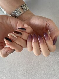 秋っぽグラデネイル