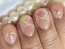 ホロ花フレンチネイル