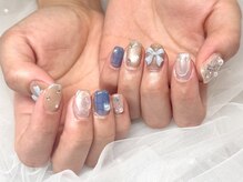 ハズグラスネイル(Haze Grass nail)/リボンネイル
