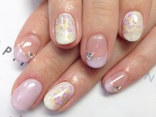 ハプティック/水彩画風上品パープル