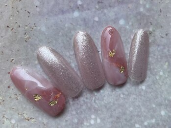 ネイルアンドアイラッシュスタジオ シュシュ(chouchou)/ピンク大理石ニュアンス