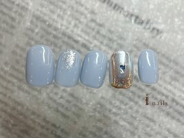ブルーラメグラデネイル