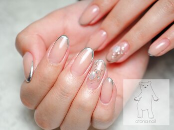 オトナネイル(otona nail)/メタリック細フレンチ