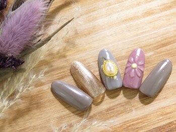 イーストネイル(East nail)/クリアぷっくりフラワーアート♪