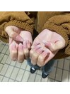 nail◇ピンク×白グラデ