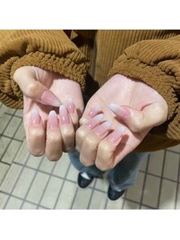 nail◇ピンク×白グラデ