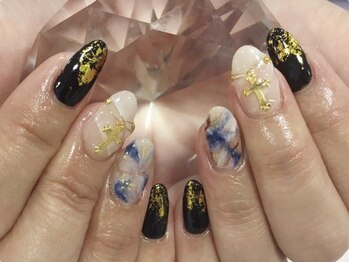 ネイルサロン 爪吉/天然石風を綺麗めに☆