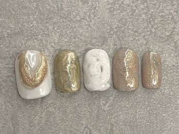 カラネイル 南森町店(calla nail)/ゴールド×ニュアンス