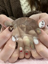 バレンタインにチョコ風ハート