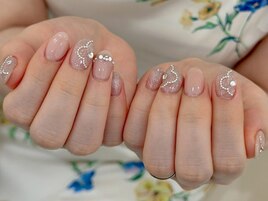 ラメ×ビジューネイル