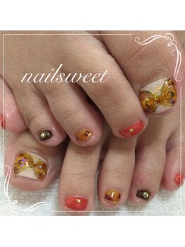 ネイルスウィート(Nail Sweet)/べっ甲リボンネイル フット