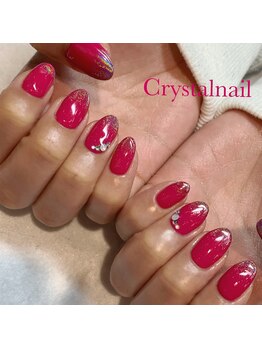 クリスタルネイル ボンベルタ橘店(CRYSTAL NAIL)/ピンクネイル