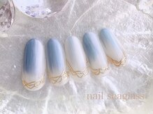ネイル シーグラス(nail seaglass)/女子力◎なミラー入りネイル