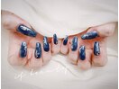 海っぽいマーブルネイル