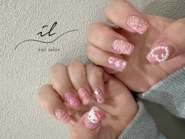 ピンク×ハートネイル