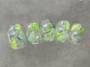 蛍光グリーンポコポコニュアンス
